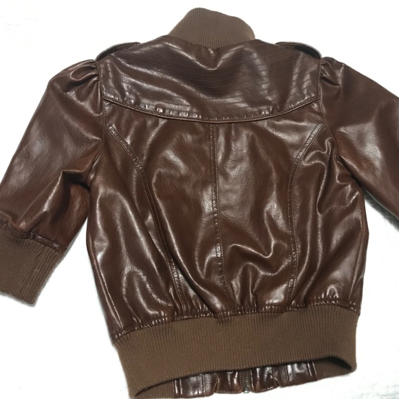Wet Seal Faux Leather Jacket Cropped - Picture 3 of 8